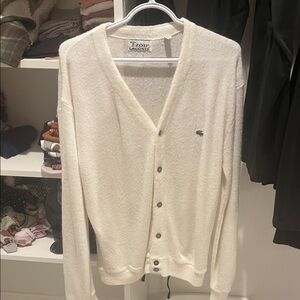 Lacoste Off-White Cardigan Sweater
